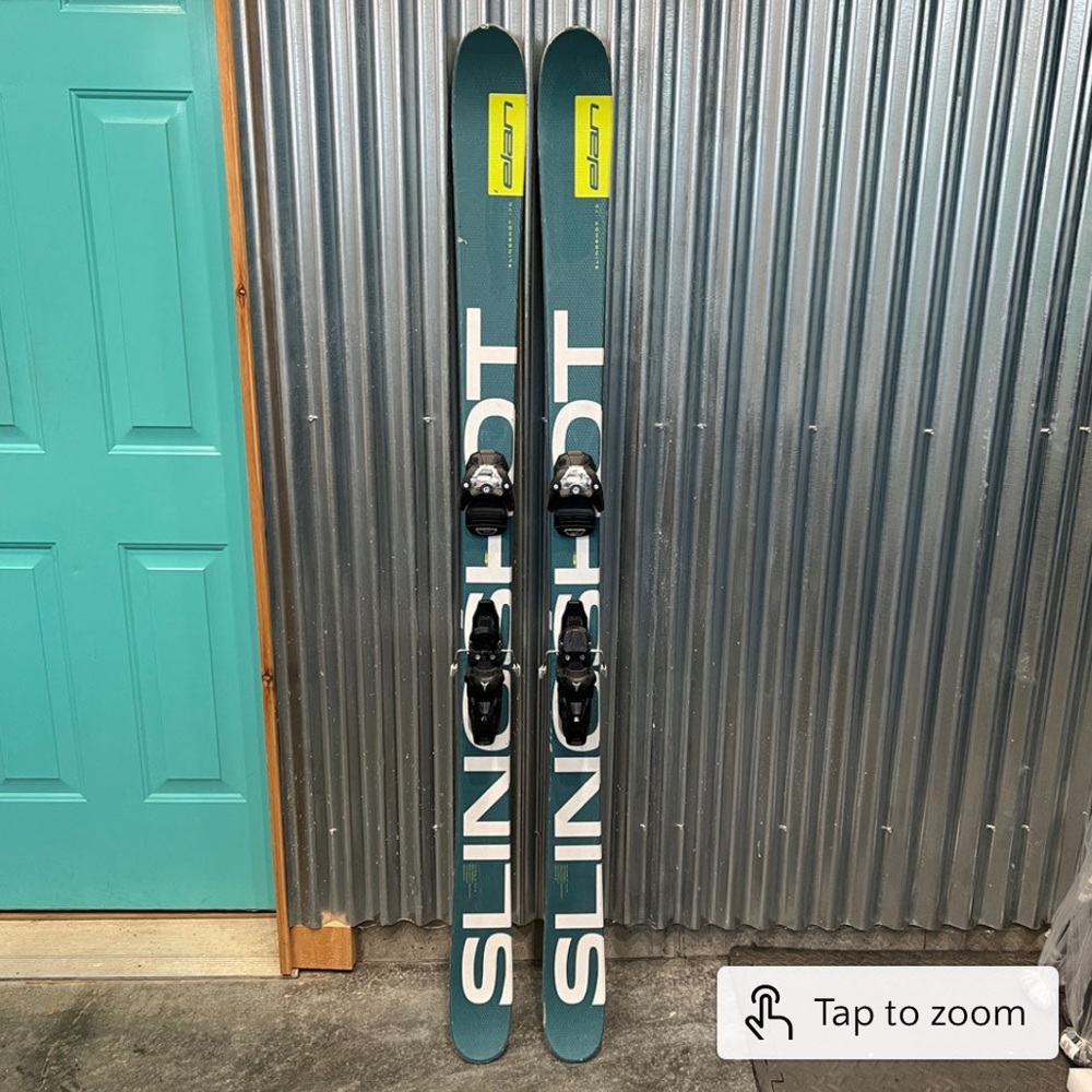 Elan Slinghsot skis with Atomic bindings used Twin Tip, Powder 176cm